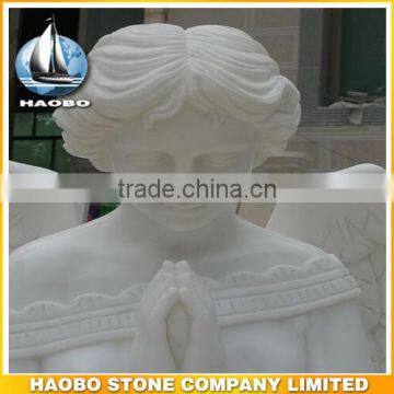 White Marble Angle Sculpture for cemetery or Church yard