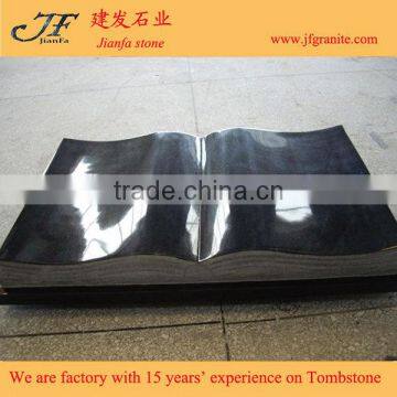 Flated Chinese Shanxi Absolute Black Granite Bible Headstones