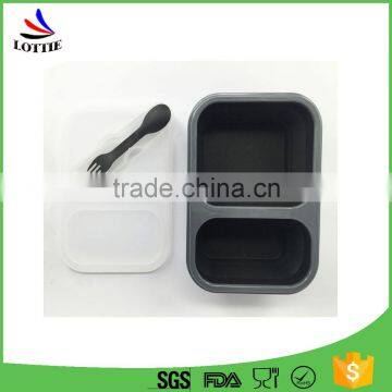 2016 FDA & LFGB Standard Silicone Lunch Box With Spoon photo-3