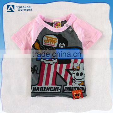 children's lovely t-shirt raglan sleeve child t-shirt kids clothes children custom design