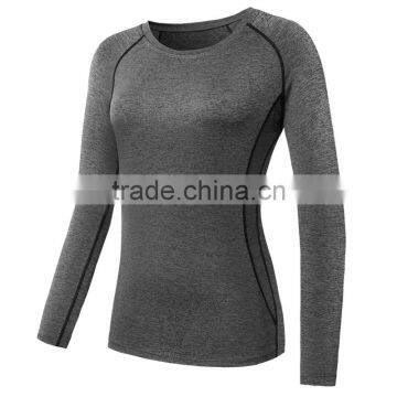 Custom Comfortable Professional Blank Long Sleeve Women Fitness Gym Sport T-shirt photo-6