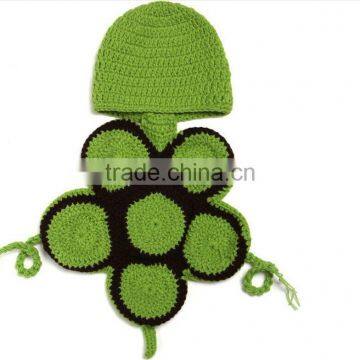 2016 Turtle shape clothes design photo prop newborn baby knit crochet suit newborn photography props