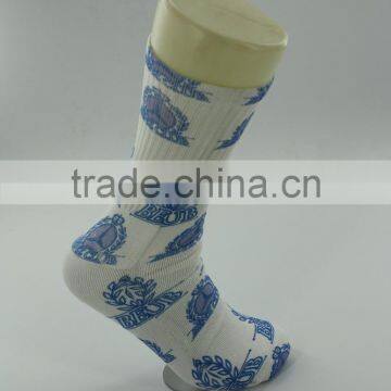 White Thick Polyester Sublimation Printed Men Socks With Free Samples photo-4