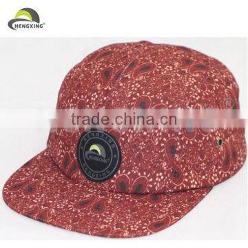 Custom floral 5 panel snapback hats wholesale,5 panel hat sewing pattern