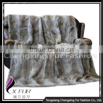 CX-D-08B Express Hand Made Real Rabbit Fur Carpet photo-2