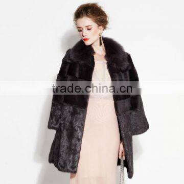 Long chinese winter rabbit fur coat from china