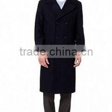 2014 Double-Breasted High Fashion Classical Design Black Lapel Slim Fit Mens Cashmere Men Coat