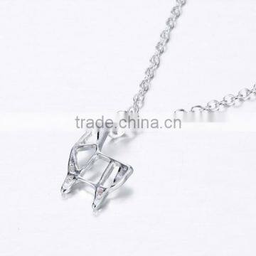 Best Selling Fashion Zinc Alloy Silver Tone Finsh Heart Shaped Bulldog Dog Necklace photo-6