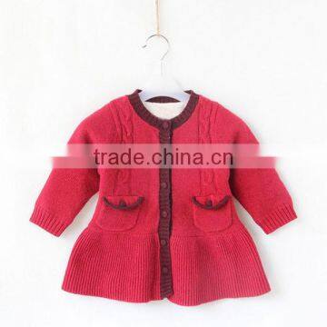 Baby Girls Woolen Knitted Dress With Fleece Lining photo-3