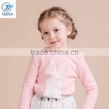 Winter Girls Pullover T Shirt Kids Long Sleeve Clothes With Rabbit Pattern Designs For Girl photo-2