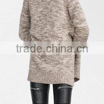 EY0847S Loose Size Turtleneck Side Slit Sweater Women photo-2