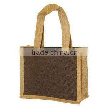 Eco-Friendly Small Two-Toned Jute Gift Bag - Features Jute Self Jute Handles and Comes With Your Logo. photo-3