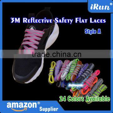 Colorful 3M Flat Shoelaces With Retail Packaging - Amazon Hot Selling Safety Flat Feature Laces - 3M Safety For Sneakers