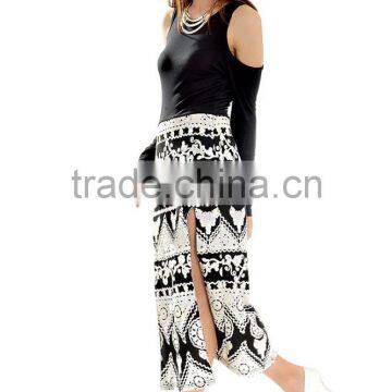 New Fashion Retro Dream Floral Cutout Sleeves Slit Dress Wholesale photo-3