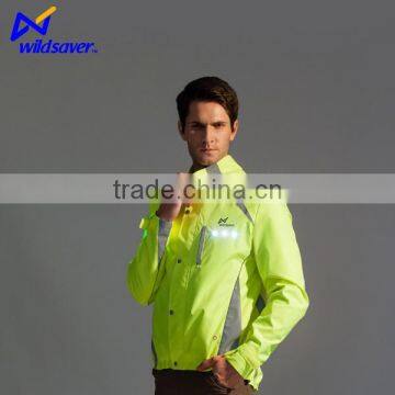 Blue yellow flashing safety reflective sports jackets women autumn