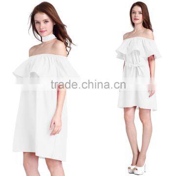 New Fashion Off-shoulder Ruffled Neckline Dress Body Con Party Dress For Wholesale 2017 photo-6