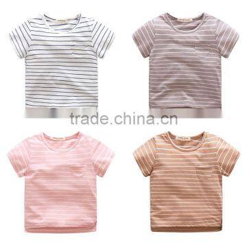 Wholesale summer cotton short sleeves boys kids round neck t-shirt