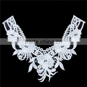 Polyester Lace Trim Flower Off-white Handmade Fabric Flower Trim