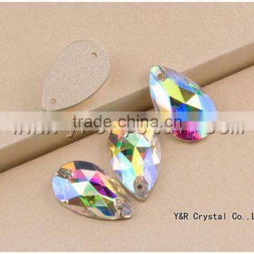 Teardrop Crystal AB Color Sew on Stones for Wedding Clothing photo-2