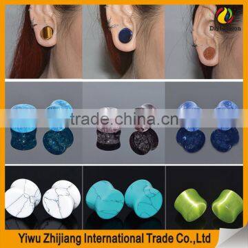 Amethyst Concaved Convex Flat Natural Stone Plugs photo-6
