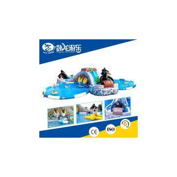 giant funny Inflatable water slide with pool