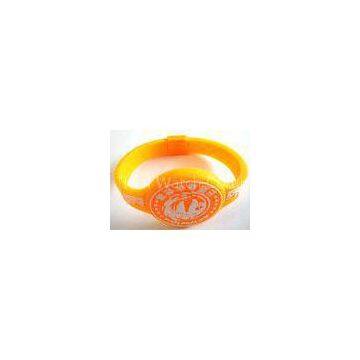 100% high quality yellow power balance silicon energy bracelet with Laser Graved