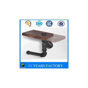Industrial Vintage Style Reclaimed Wood And Pipe Toilet Paper Holder Roller