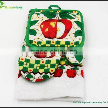 Cheap Potholder Oven Mitt Hotel Hand Towel Kitchen Textile Hot Selling Apron Oven Glove Kitchen Towel Set photo-6