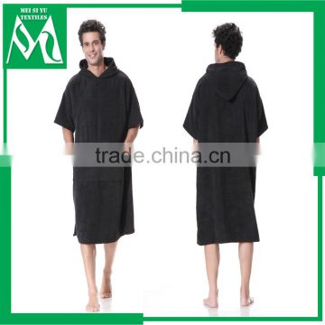 Changing poncho towel black microfiber