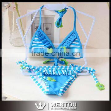 Fashion Two Piece Girls Kids Striped Swimwear