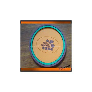 bespoken 3D effect embossed rubber coaster