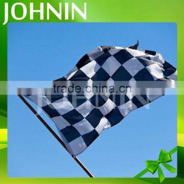 black white hand custom checkered race waving flag