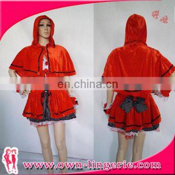 Sexy Women Hot New Fashion RED Sexy Santa Cape Xmas Costume Sexy Christmas Fancy Costume