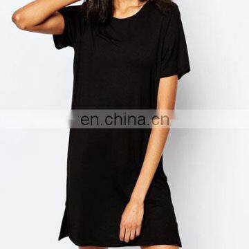 Short sleeves summer cotton t-shirt dress for woman