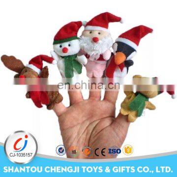 2017 New fashion plush animal toys eco friendly Christmas hand finger puppet