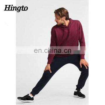 High quality men athletic tracksuit buttoms plain black cotton jogging pants men