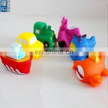 multi style vehicles soft bath toy, airplane soft pvc toy, ship shape soft plastic toy for kids