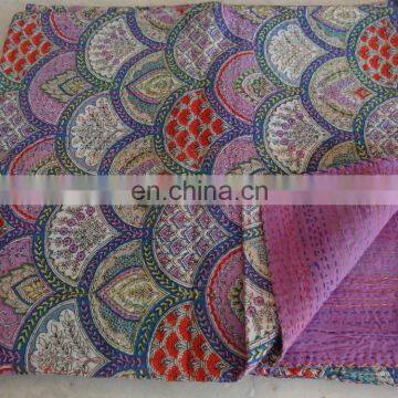 New Patchwork Indian Quilts Throw Reversible Ralli Kantha Work Decor Ralli Bedspread Bedding Blanket