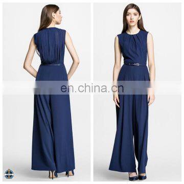 T-JP521 Guangzhou Navy Blue Latest Fashion Woman Unique Design Jumpsuit