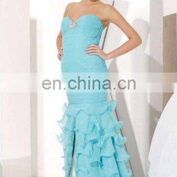 Romantic Angel Evening Dresses Strapless Ruffle Chiffon