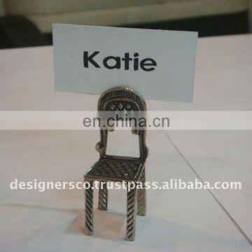 Silver Chair Wedding Favor Place Card Holder