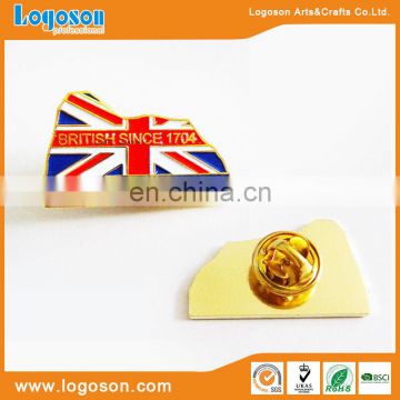 Gold plated GIBRAITAR metal souvenir brooches