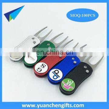 Custom Automatic Retractable Golf Divot Tool and Ball Marker with Custom Logo