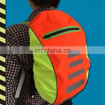 2016 Hot Sale Fluorescent High Visible Waterproof Cycling Safety Reflective Backpack Cover