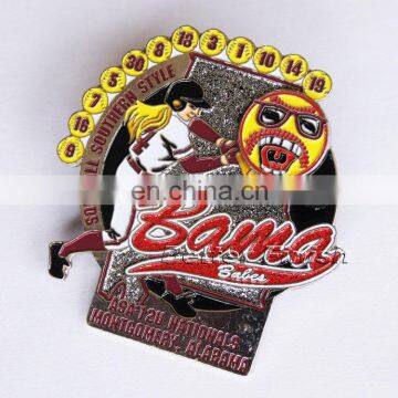 Custom Sport Baseball Colors Enamel Gold Silver Lapel Pin Badge photo-4