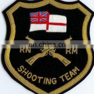 Embroidered Bullion Wire Blazer Badges Woven Patches