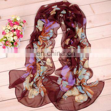 Wholesale Hot Sale Lady Fashion Printed Chiffon Scarf photo-2