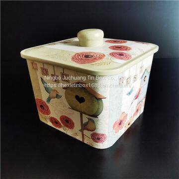 Gift Sugar Box Custom Size Hinged Sugar Tin
