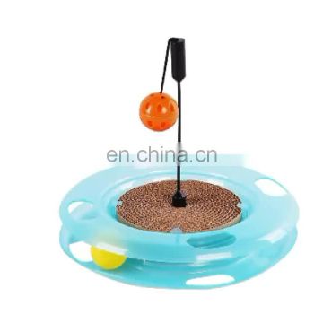 Funny interactive cat rotating plate cat teaser scratcher with bell