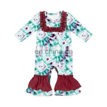 Ruffle Bodysuit Girls Clothing Boutique Tie Dye Romper photo-6